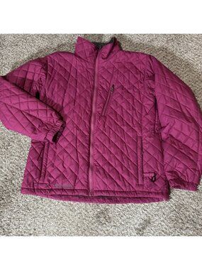 Columbia Jacket Coat Women's L Large Magenta Quilted Full Zip Lightweight